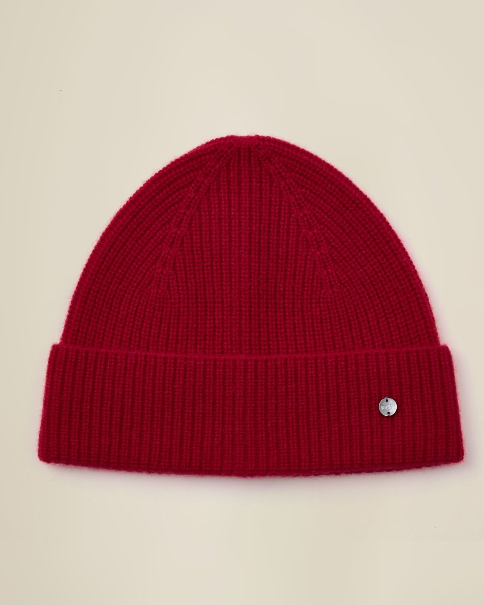 Ribbed Cashmere Beanie Hat for Women