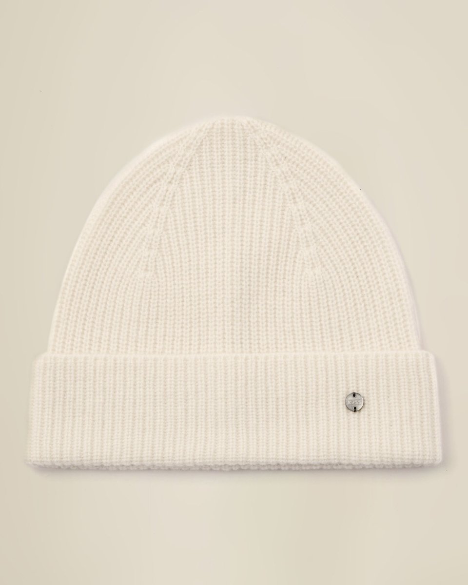 Ribbed Cashmere Beanie Hat for Women