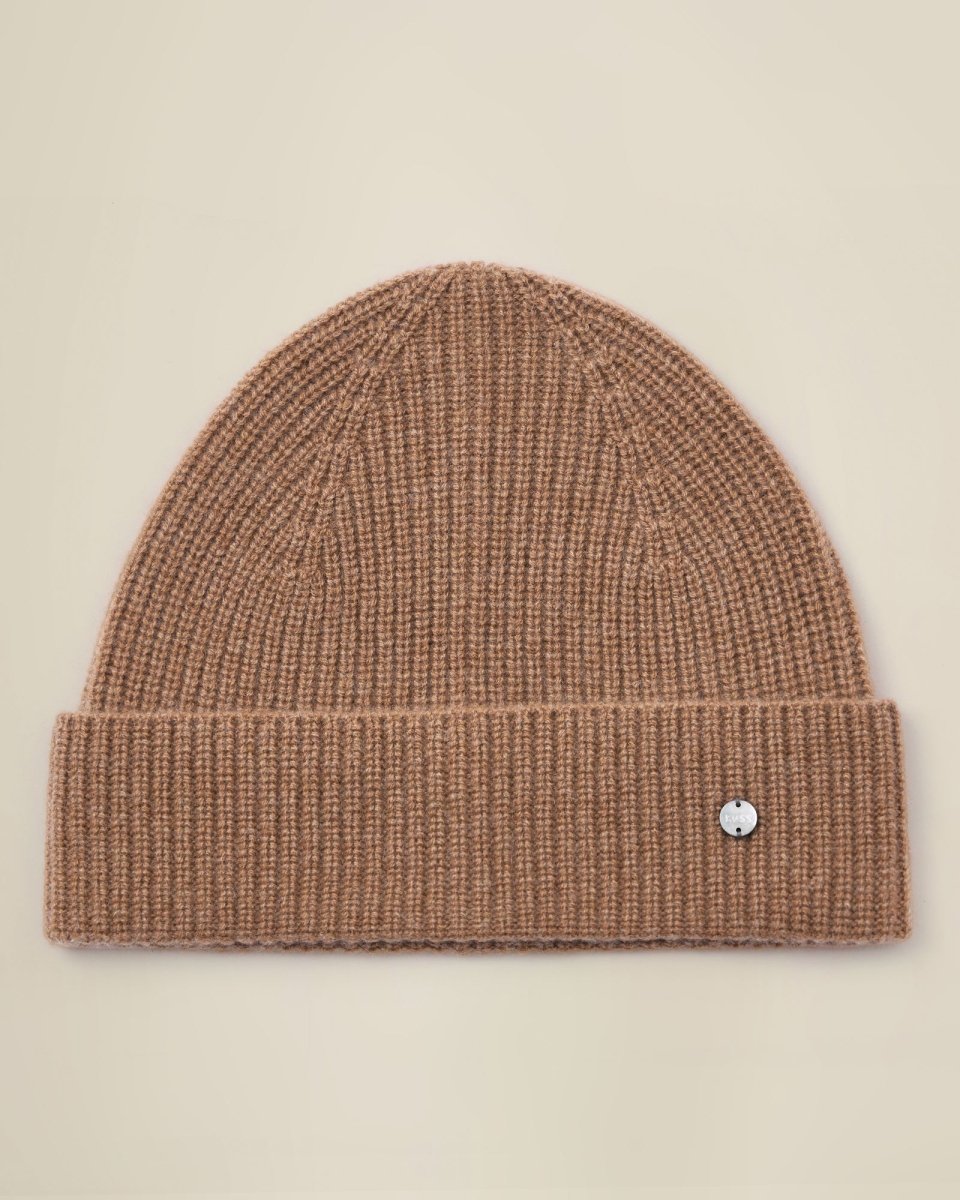Ribbed Cashmere Beanie Hat for Women
