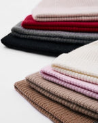 Ribbed Cashmere Beanie Hat for Women