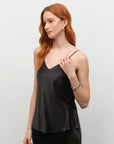 silk black tank top