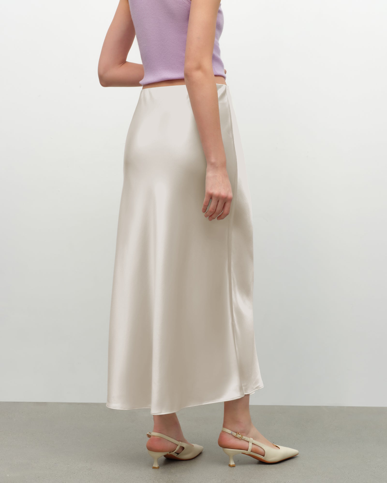 silk midi skirt