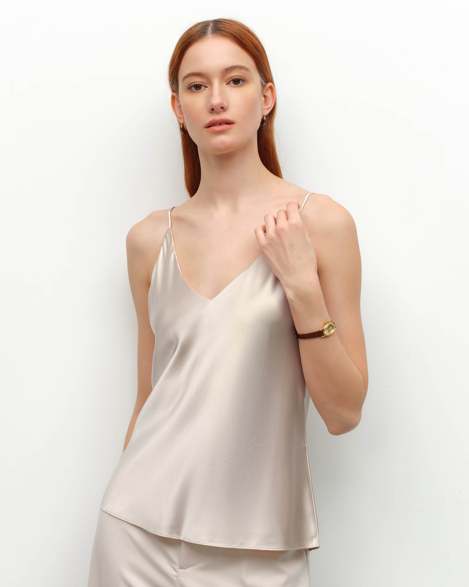 silk sleeveless tank