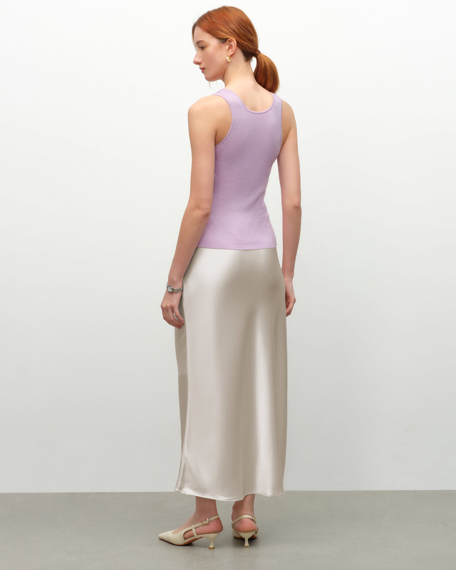 silk slip skirt