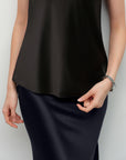 silk slit skirt