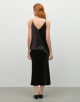 silk tank top black