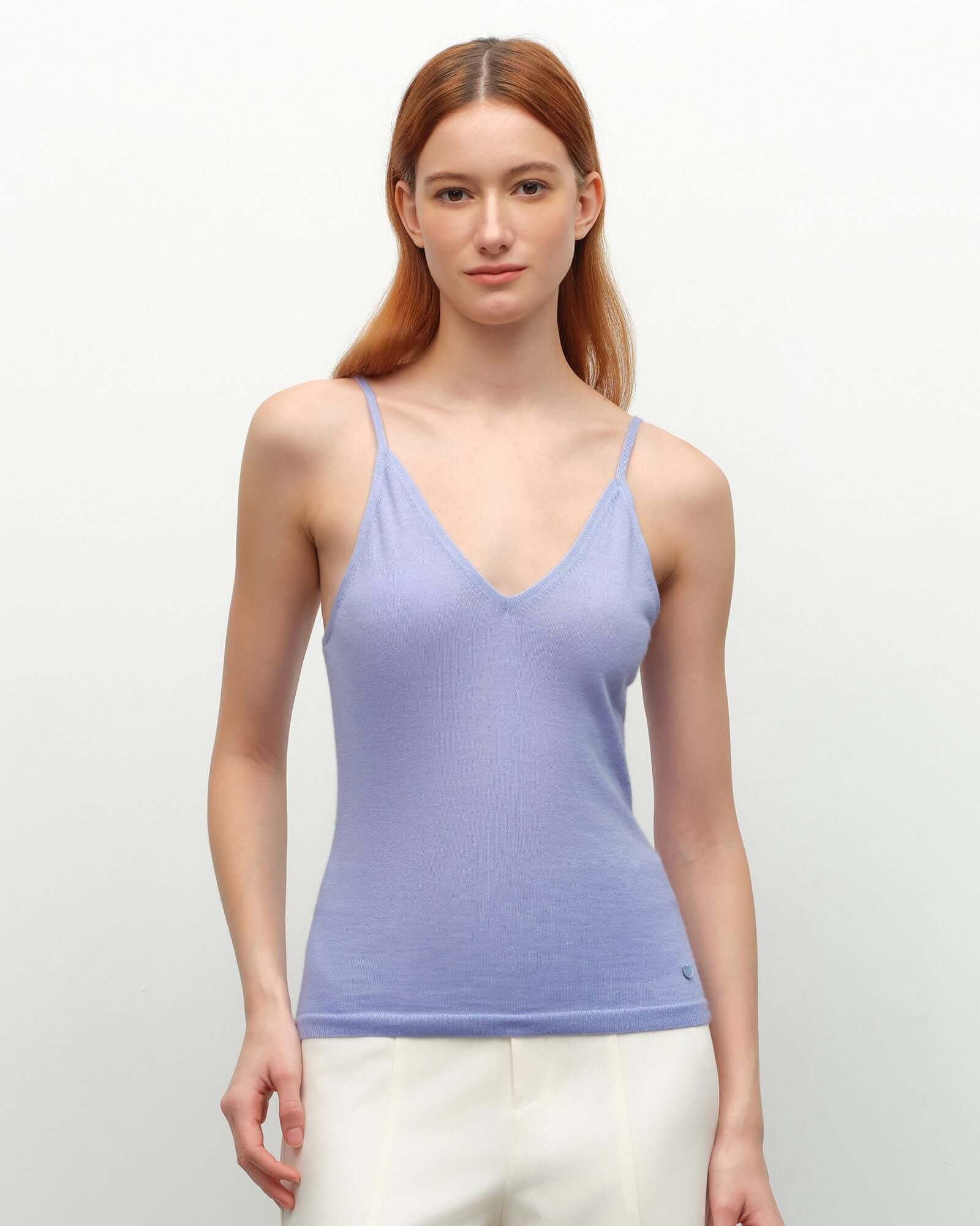 silk v neck tank  kvss