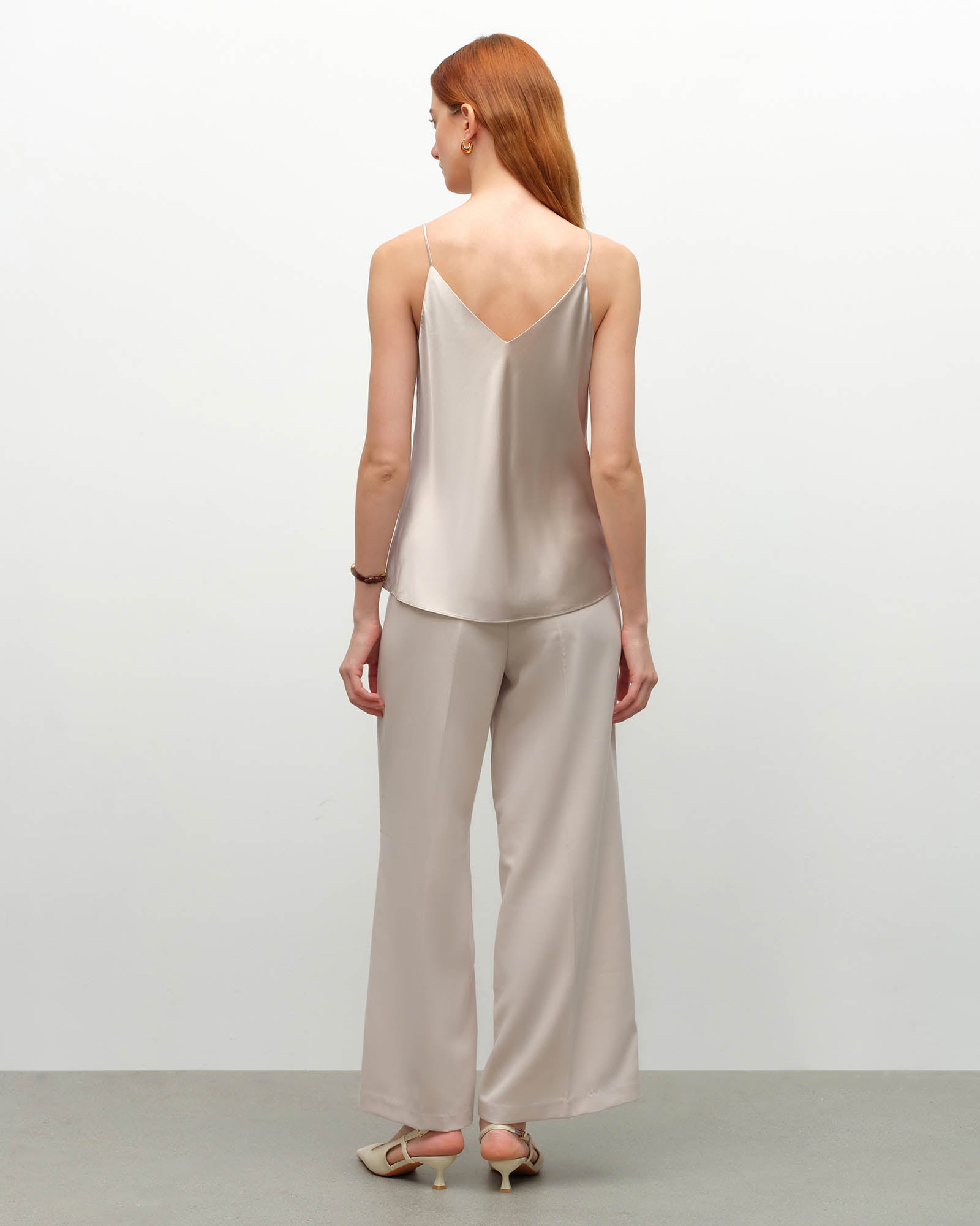 silk v neck tank top
