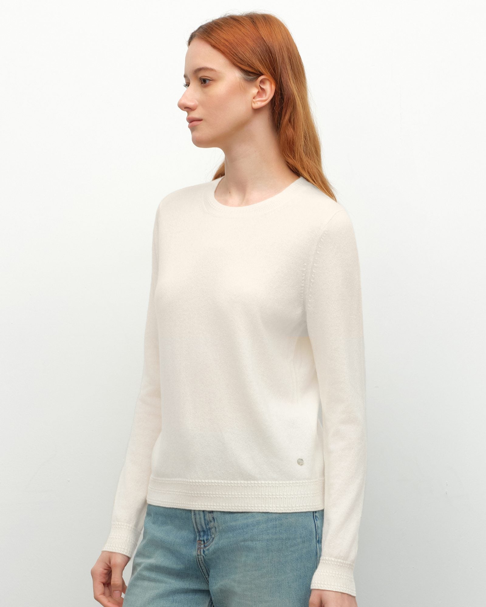 white cashmere t shirt  kvss