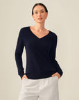 women's v neck cashmere sweater