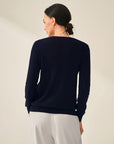 women's v neck cashmere sweater  kvss