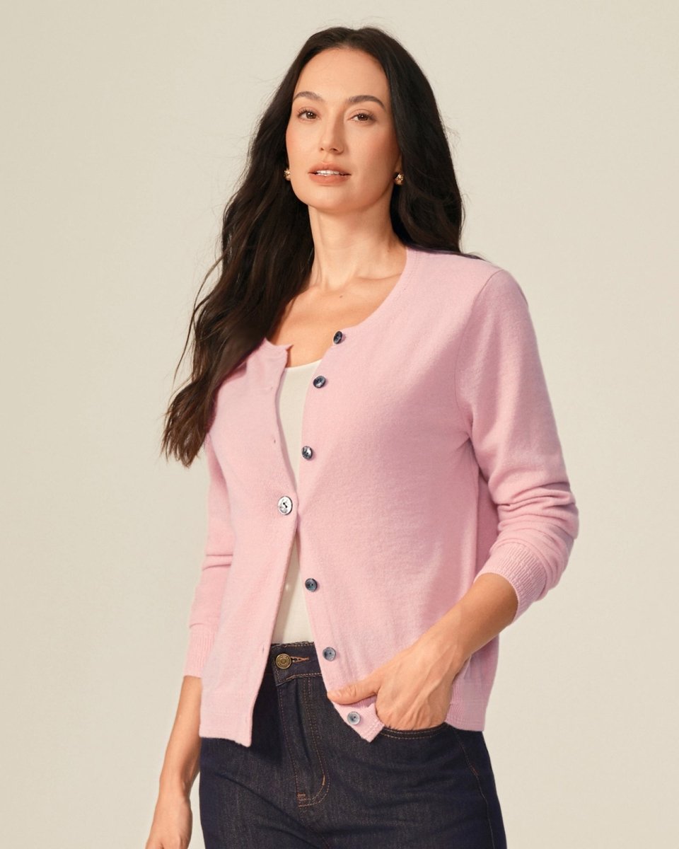 Women's 100% pure cashmere cardigan sweater