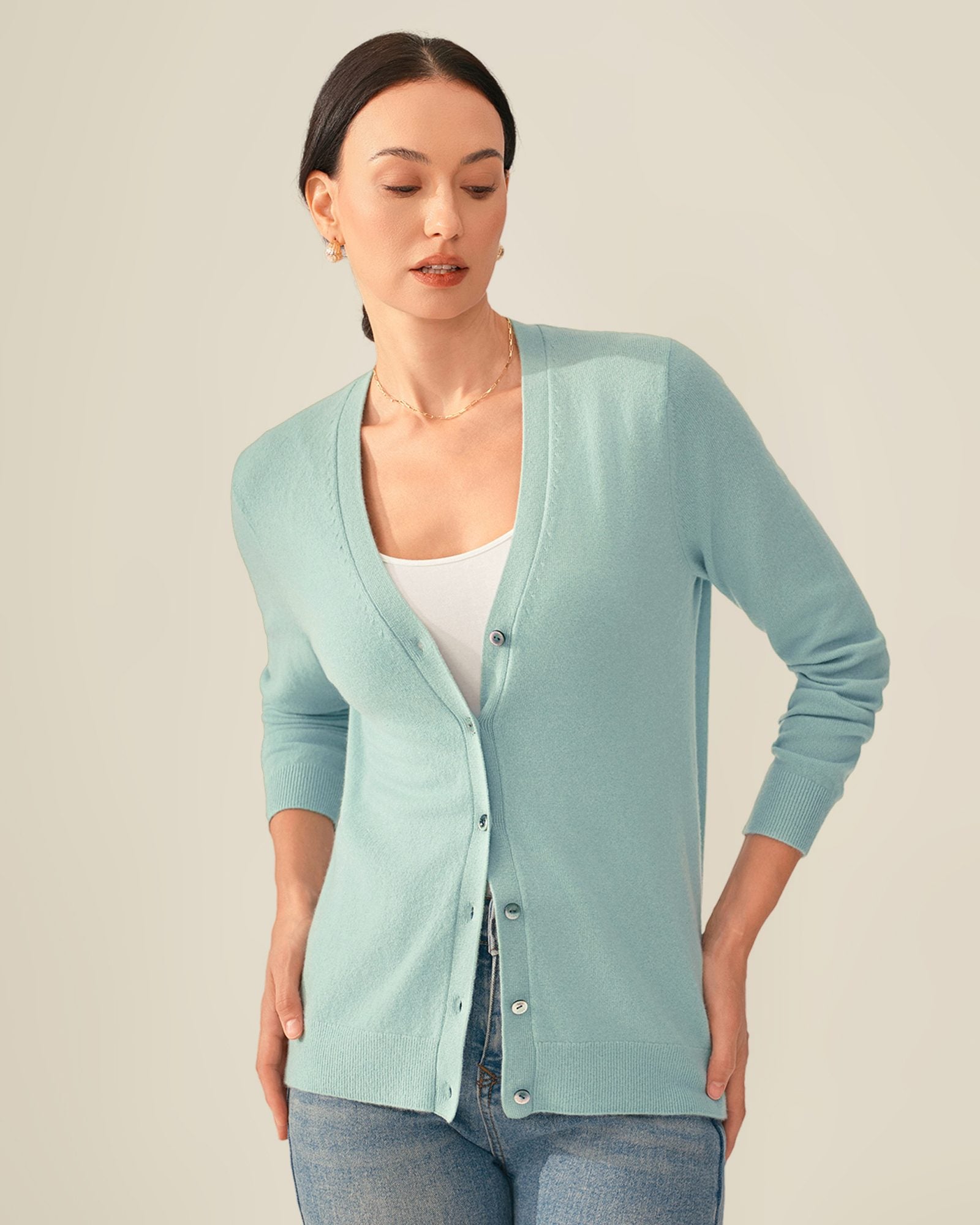 womens green cashmere sweater