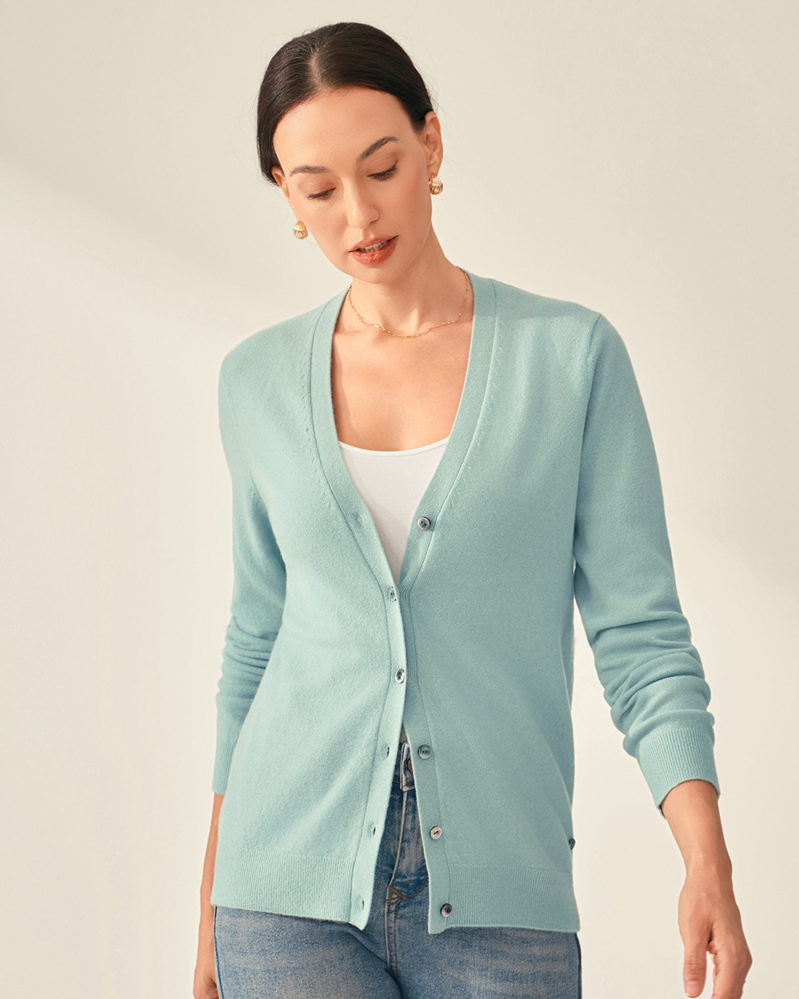 womens green cashmere sweater  kvss