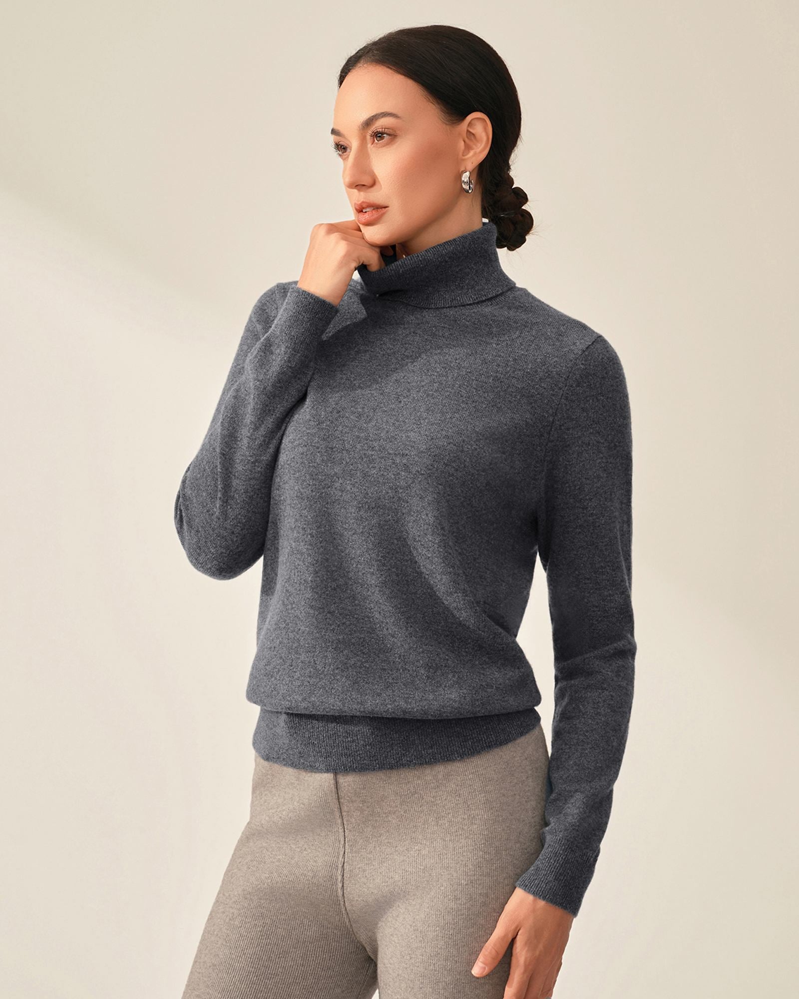 womens grey cashmere jumper  kvss